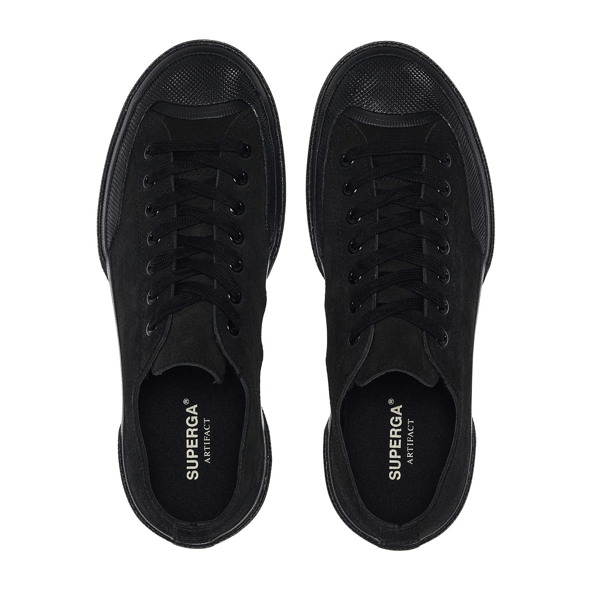 Superga - Sneakers Uomo Donna Nero - 2432 WORKS SUEDE FLESH OUT