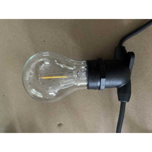 Catena da 5M con 10 lampadine in vetro a luce bianco caldo alimentazione fissa per uso esterno