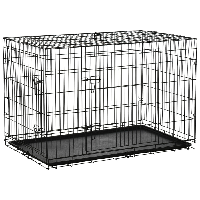 Transportin Perros de Alambre Hierro 122x77x82 cm Negro