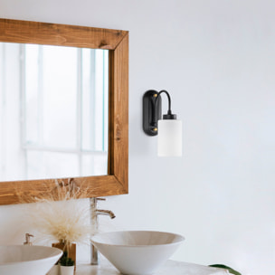 Aplique de pared, metal , negro, 10x21x28, casquillo E27 Max 40 W