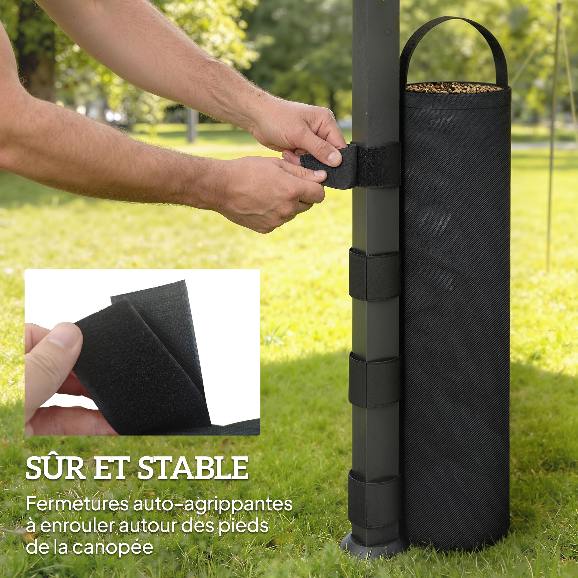 Lot de 8 sacs de lestage tonnelle barnum 40 Kg noir