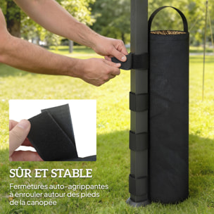Lot de 8 sacs de lestage tonnelle barnum 40 Kg noir