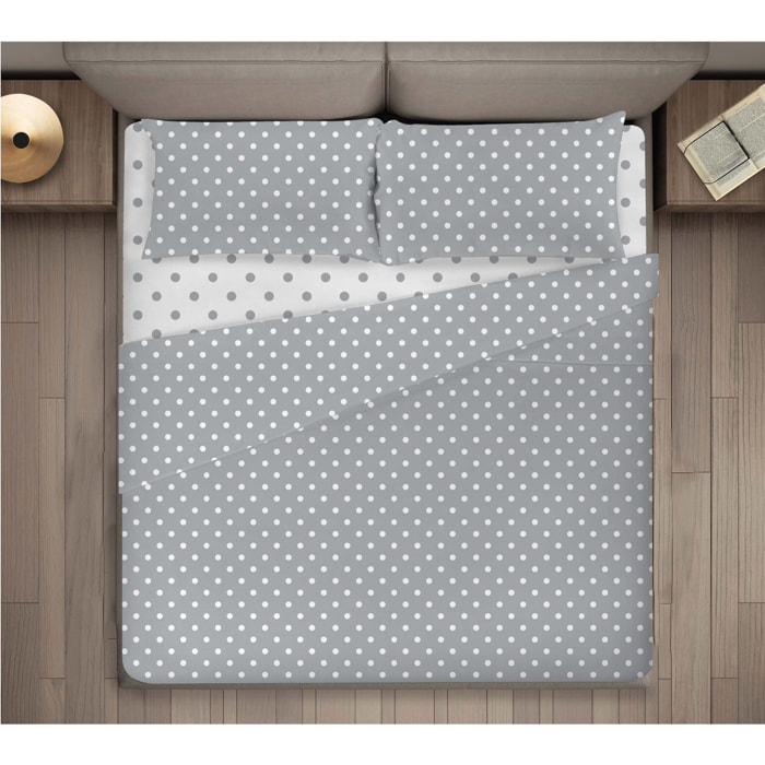 SET LENZUOLA LETTO SINGOLO DIS.POIS GREY LINEA N.