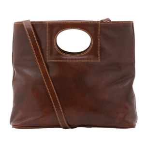 Borsa a tracolla da donna - Modello False - Vera pelle - 28.0 x 33.0 x 10.0 cm