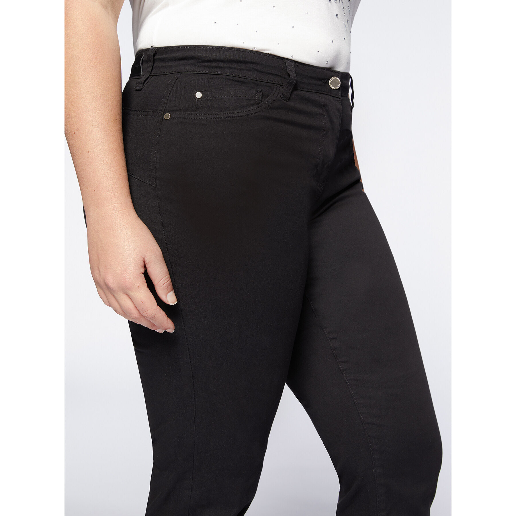 Fiorella Rubino - Pantalones regular cinco bolsillos - Negro