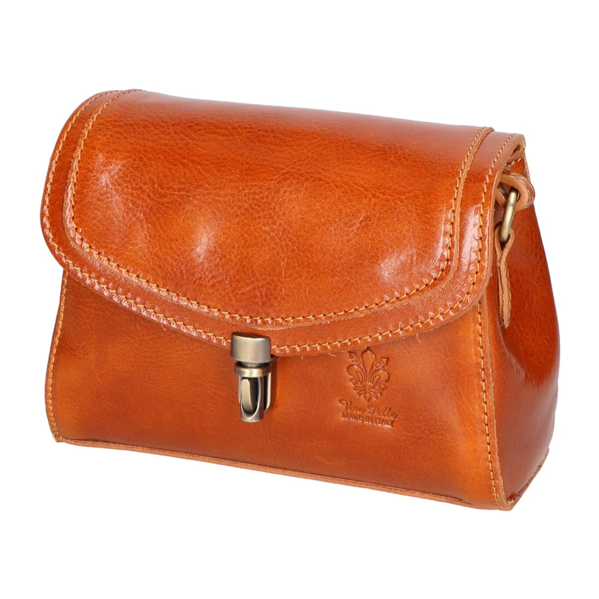 Borsa a tracolla da donna Made in Italy - Modello Faye - 100% pelle - 18.0 x 13.0 x 5.0 cm