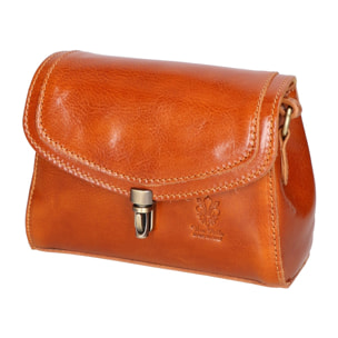 Borsa a tracolla da donna Made in Italy - Modello Faye - 100% pelle - 18.0 x 13.0 x 5.0 cm