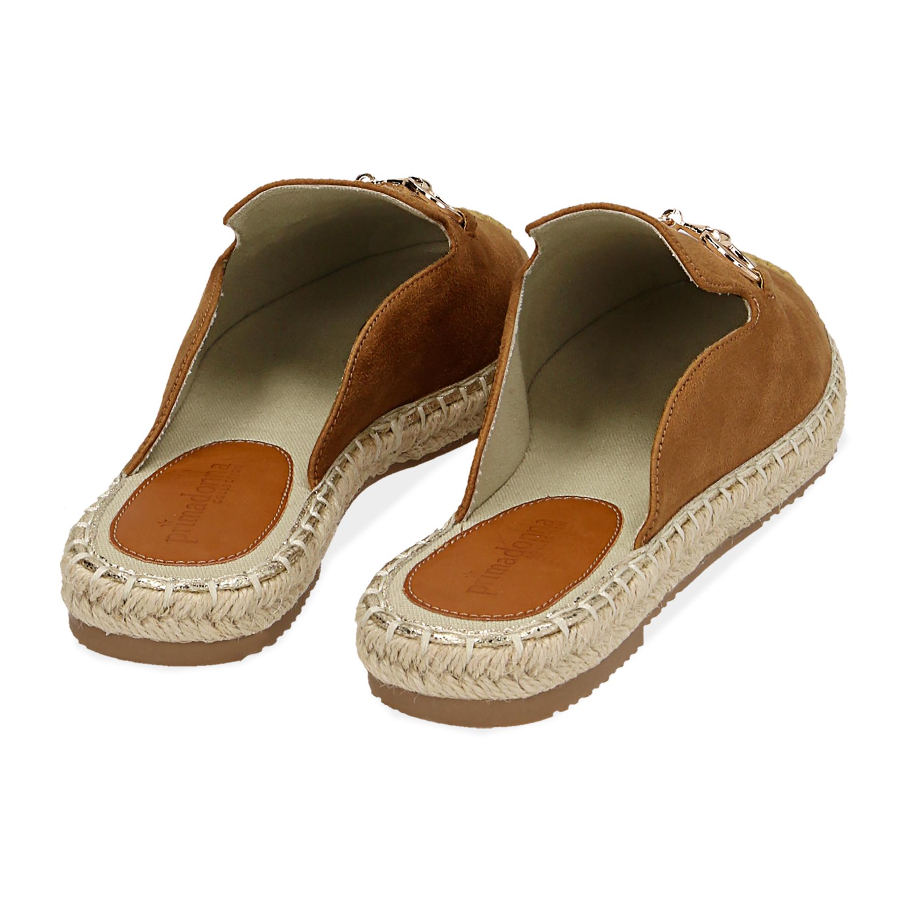 Espadrillas cognac in microfibra