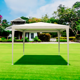 Gazebo 3x3 M Struttura Acciaio Copertura PE 110 gr/m² Impermeabile Idrorepellente Resistente Raggi UV Tenda Picnic Campeggio Esterno Giardino Tortora