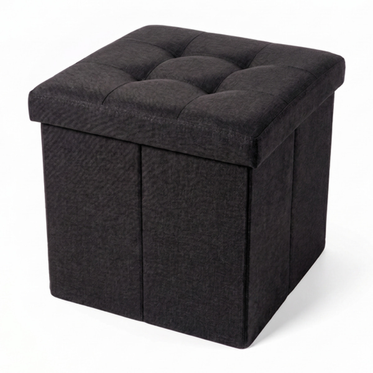 Pouf contenitore pieghevole 38x38x38 cm, cubo salvaspazio con vano interno, seduta imbottita resistente fino a 150 kg, design effetto lino elegante, ideale per soggiorno camera ingresso ufficio e cameretta