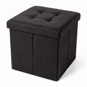 Pouf contenitore pieghevole 38x38x38 cm, cubo salvaspazio con vano interno, seduta imbottita resistente fino a 150 kg, design effetto lino elegante, ideale per soggiorno camera ingresso ufficio e cameretta