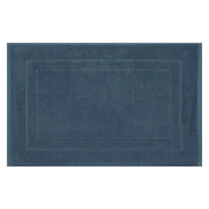 Tapis de bain pur coton 900 g/m² uni bleu Elea bleu ardoise
