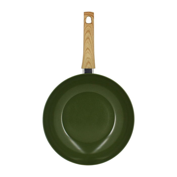 Wok en revêtement céramique 28cm vert - tous feux COLORAMA