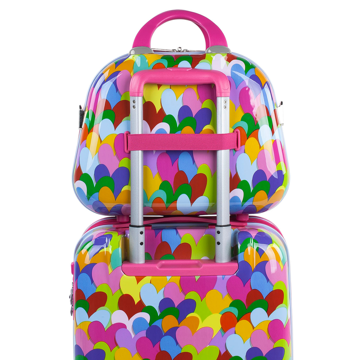 Juego De Maletas Pc Agatha Ruiz De La Prada Corazones Fucsiaes Fucsia