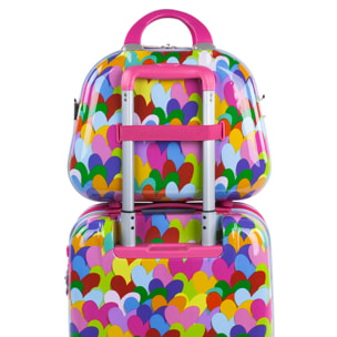 Juego De Maletas Pc Agatha Ruiz De La Prada Corazones Fucsiaes Fucsia