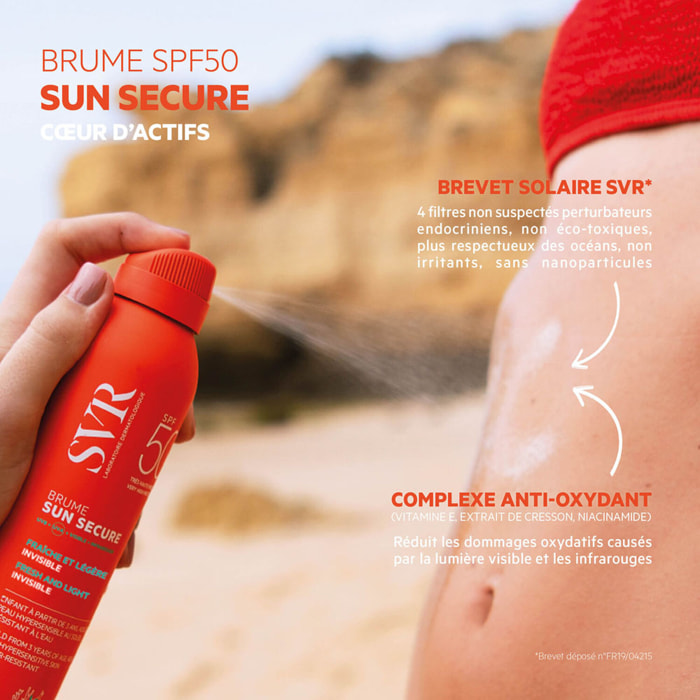 Sun Secure - Brume Biodégradable Fraîche et Invisible SPF50 200 ml