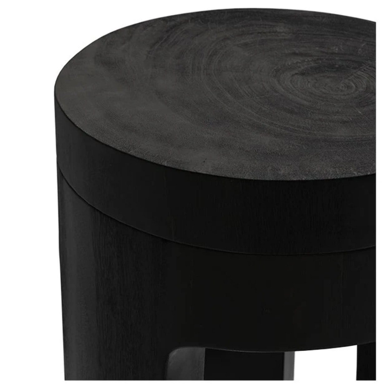 Table d'appoint noire en bois de suar D30 cm - Sonda