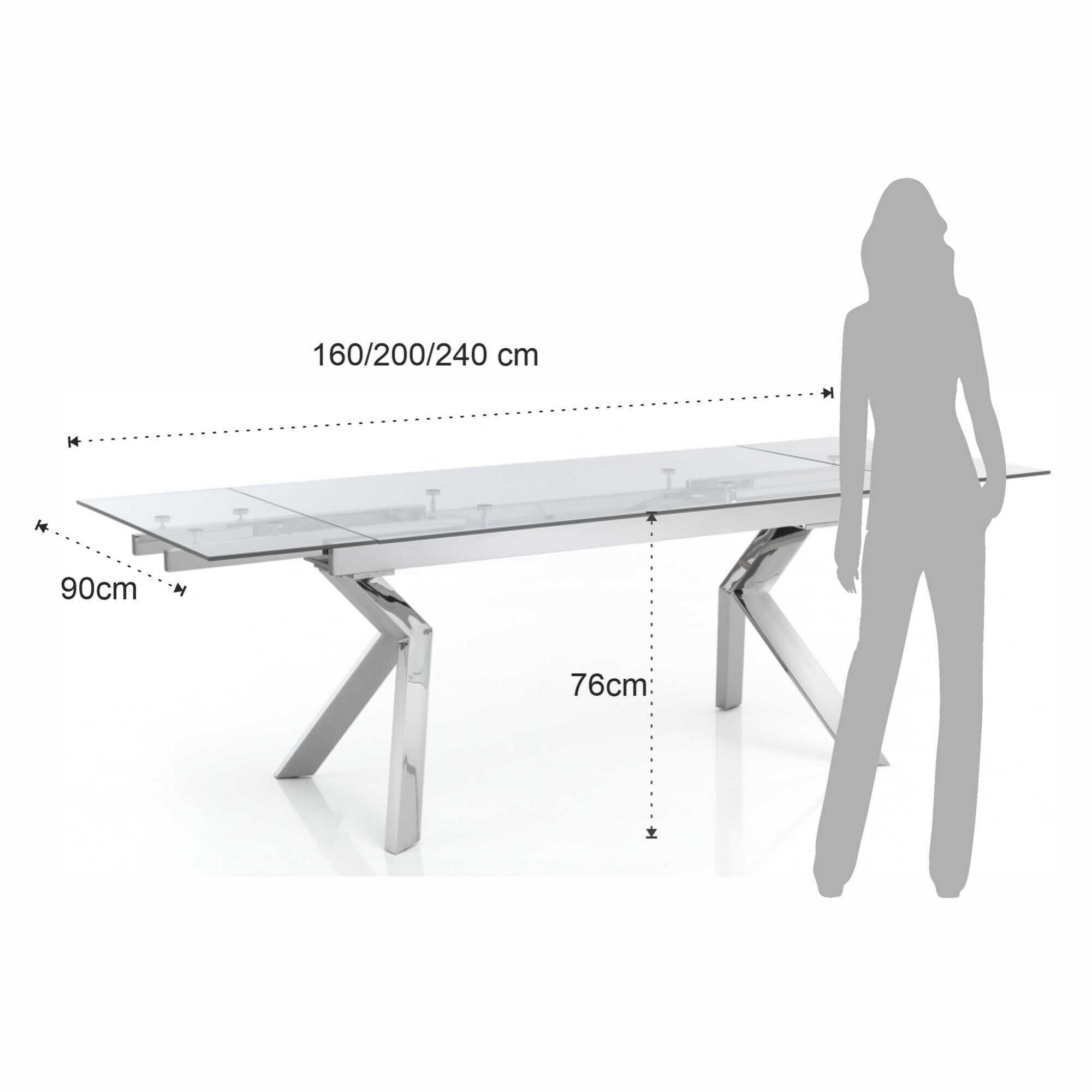 Tomasucci table extensible DAVEN Transparent