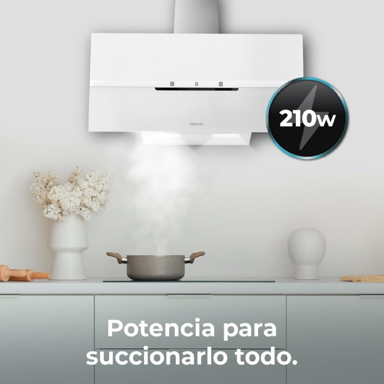 Cecotec Hotte décorative Bolero Flux DT 908010 Glass White A++