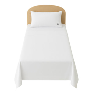 Set 3pzs sabana individual: sabana plana (160x290cm c/ dobladillo simple 5cm) + sabana bajera (90x200+25cm flap) + 1 funda de almohada (50x80cm) 100%