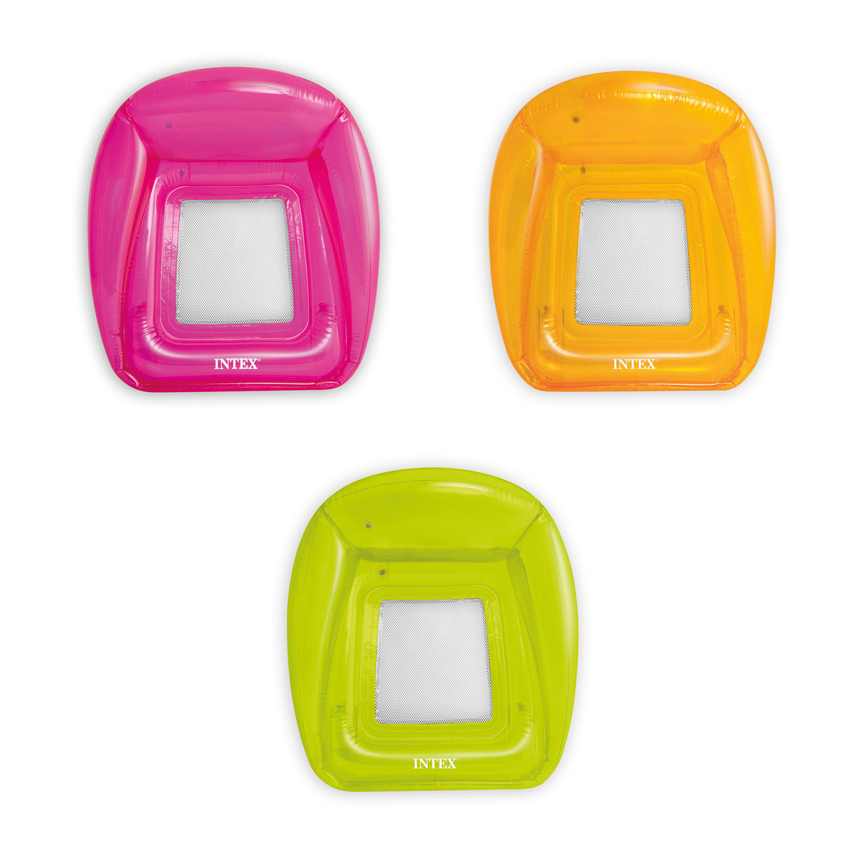 Intex Poltrona Mare Trasparente Gonfiabile con Rete, PVC, Assortiti, 104x102 cm