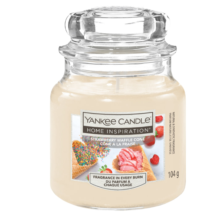 SET 3PZ CANDELA IN GIARA PICCOLA STRAWBERRY WAFFLE CONE