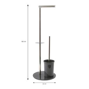 Combiné Wc Inox & Verre Gris MSV