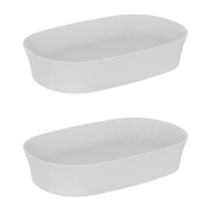 IDEAL STANDARD Lot de deux vasques ovales 60x38 cm Ipalyss sans bonde blanc