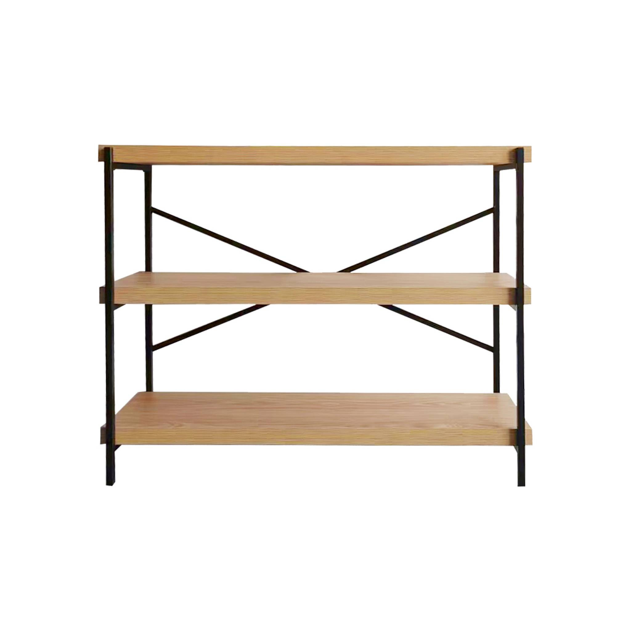 Etagère 3 niveaux industrielle effet frêne et métal - LOFT L 100 x l 30 x H 79cm