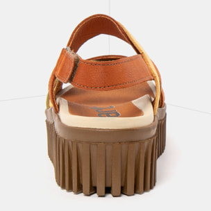 Sandalia de cuña 1676 MULTI DARK ORANGE-HONEY/BRIGHTON color Dark orange-honey