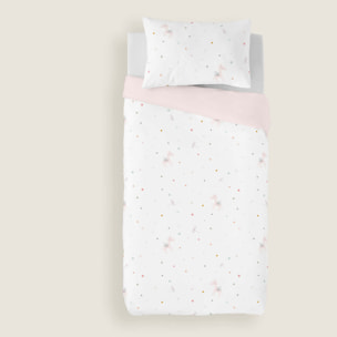 Funda Nórdica Estampada - Reversible - Infantil - Cierre Solapa - 100% Algodón - Incluye 1 Funda de Almohada - Cuna/Maxicuna - Pegaso Mágico