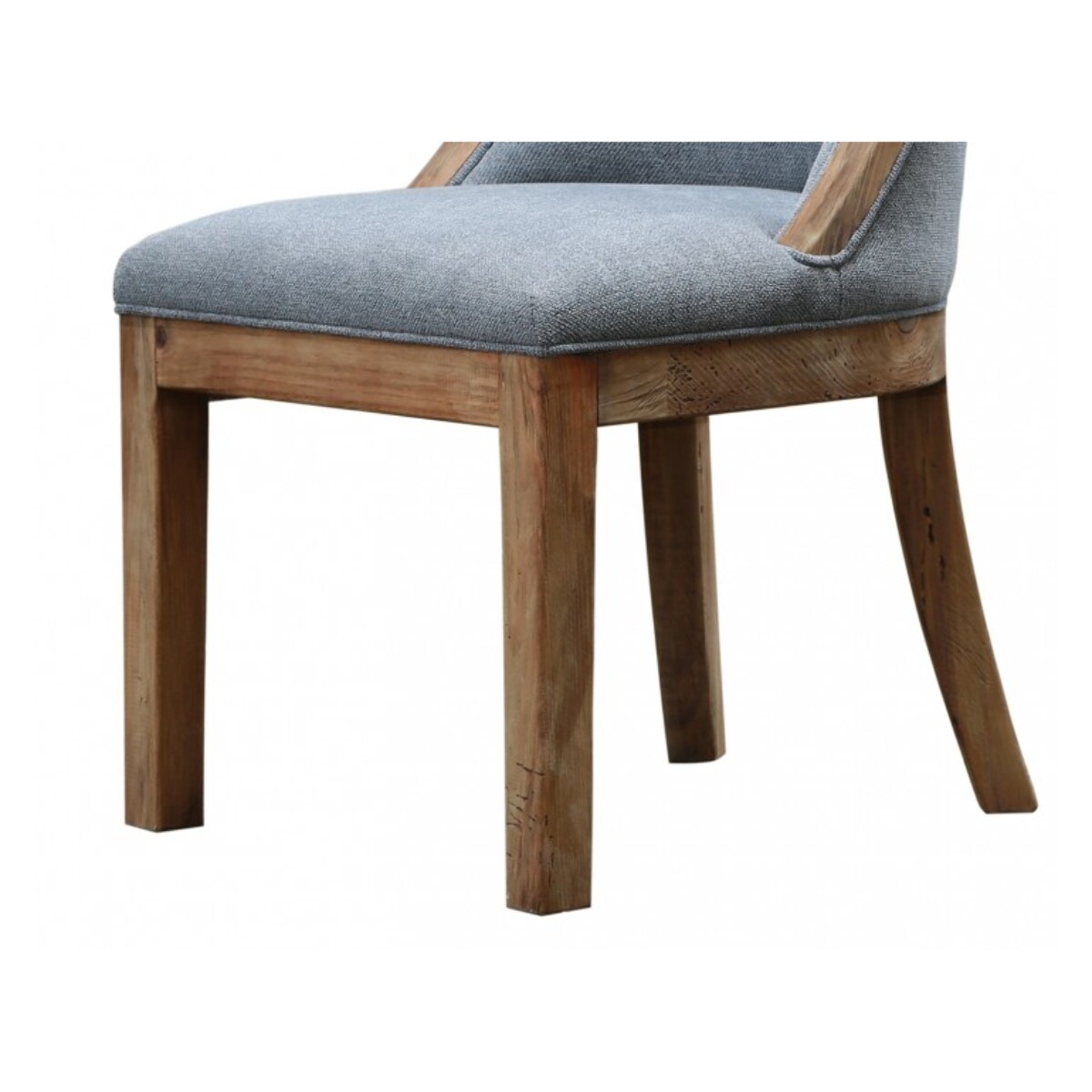 Chaise en tissu gris avec structure en bois de pin recyclé - ORIGIN