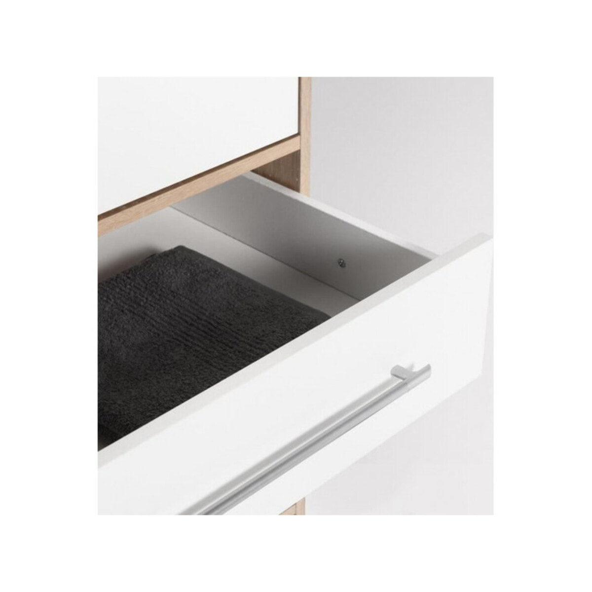 Armoire dressing 4 portes décor blanc et chêne sonoma - VENUS