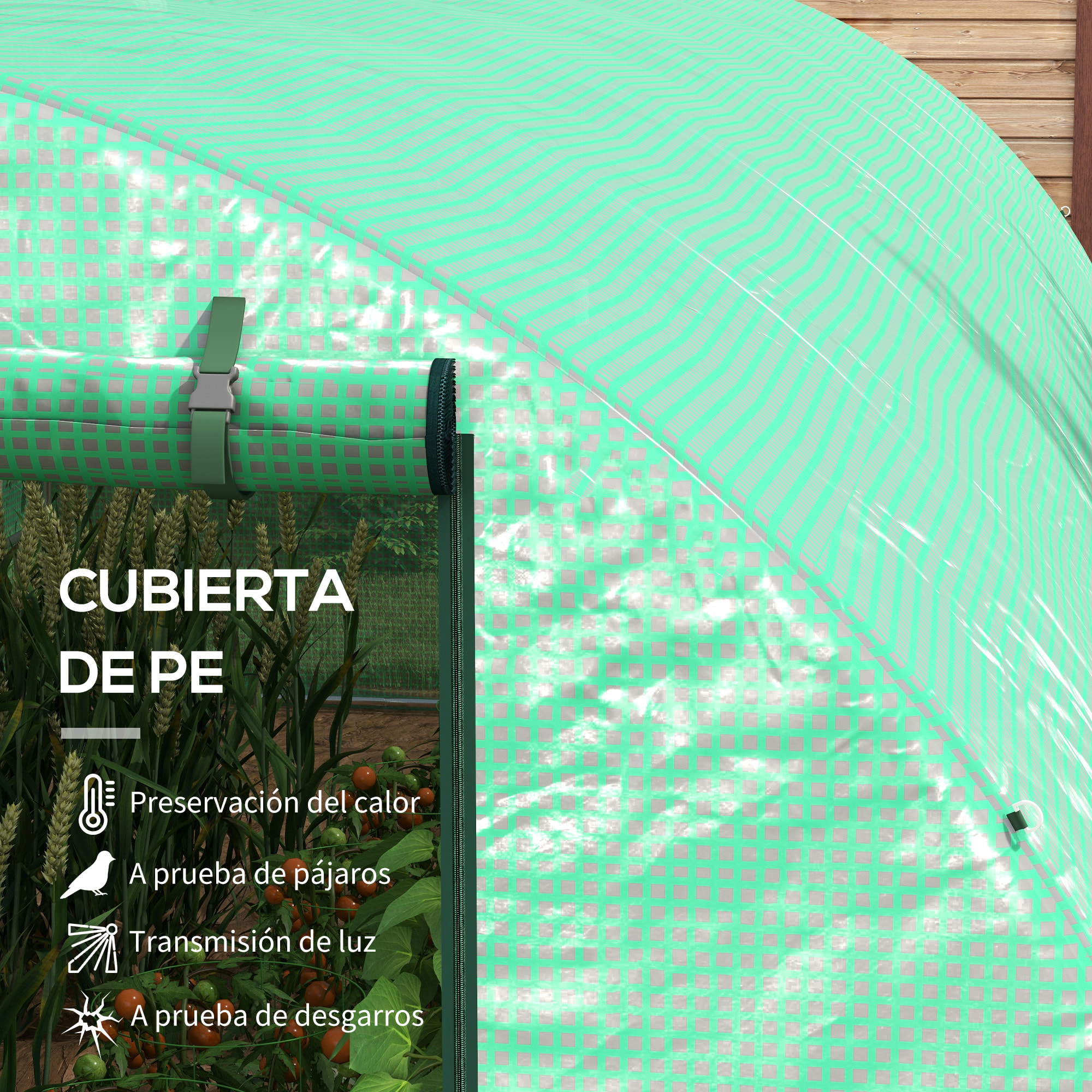 Invernadero de Exterior 6x3x2 m Invernadero de Túnel con Sistema de Riego Integrado 12 Ventanas con Malla y 1 Puerta Enrollable Invernadero para Jardín Patio Verde