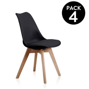 Pack 4 sillas Bistro Negro