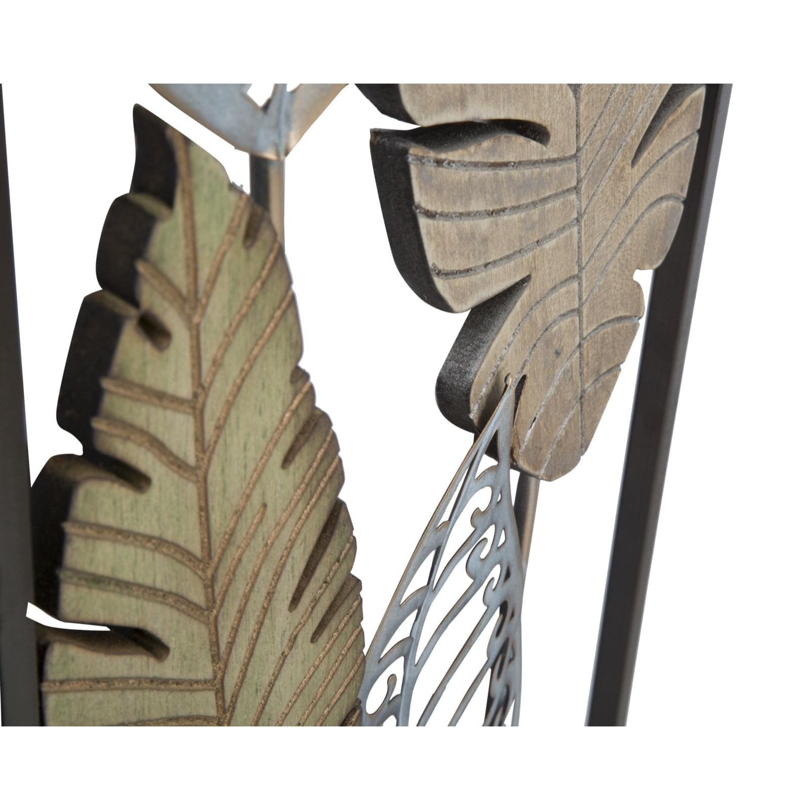 PANNELLO IN FERRO E LEGNO FOGLIE -B- CM 30,5X2,5X99,5