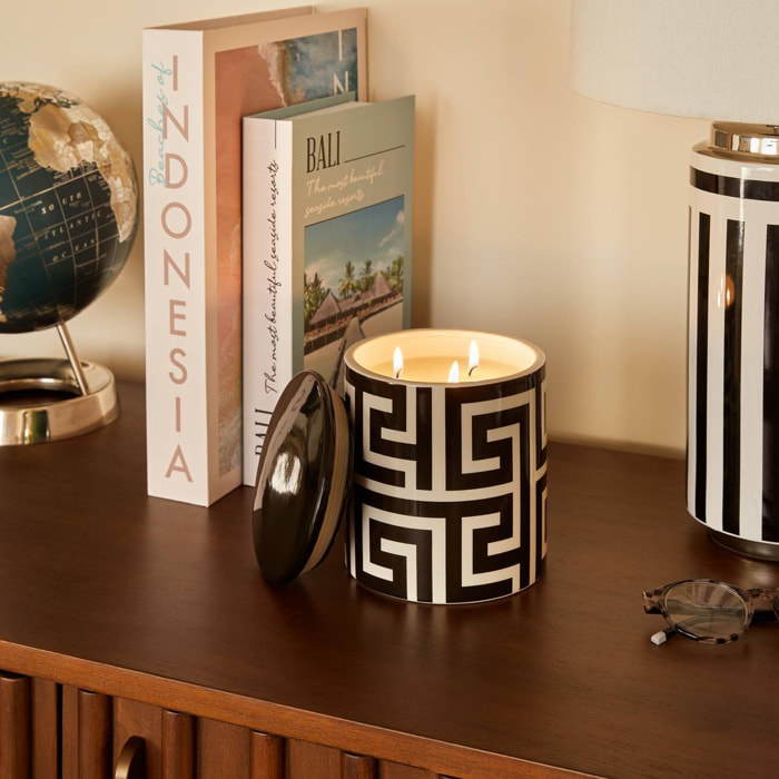 Bougie parfumée 931g Reso Parfum boisé noir et blanc