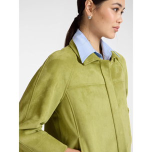 Elena Mirò - Chaqueta cuadrada de tejido suave - Verde claro