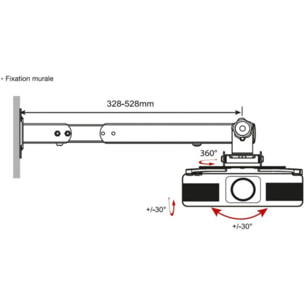 Support vidéoprojecteur ESSENTIELB Malyss Plafond & Mural