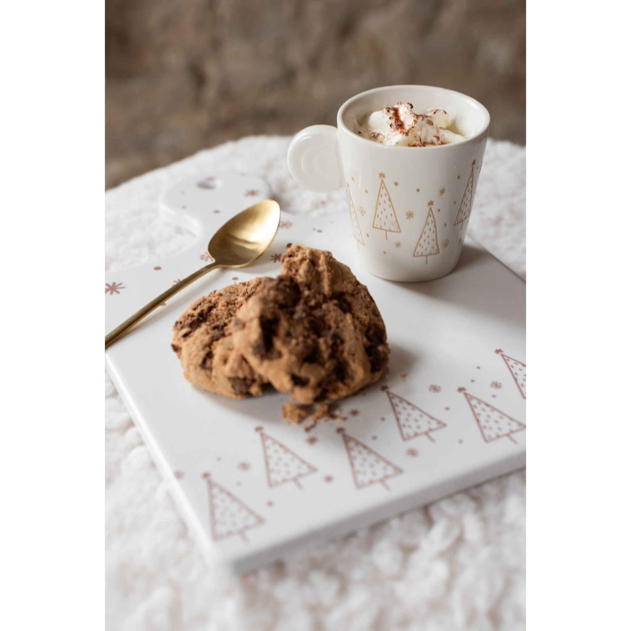 J-Line tasse Noël - céramique - blanc - boîte de 4