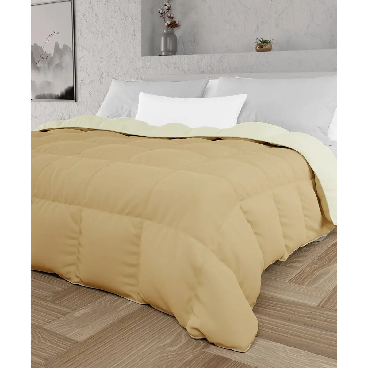 Piumino double face invernale Panna Beige in poliestere