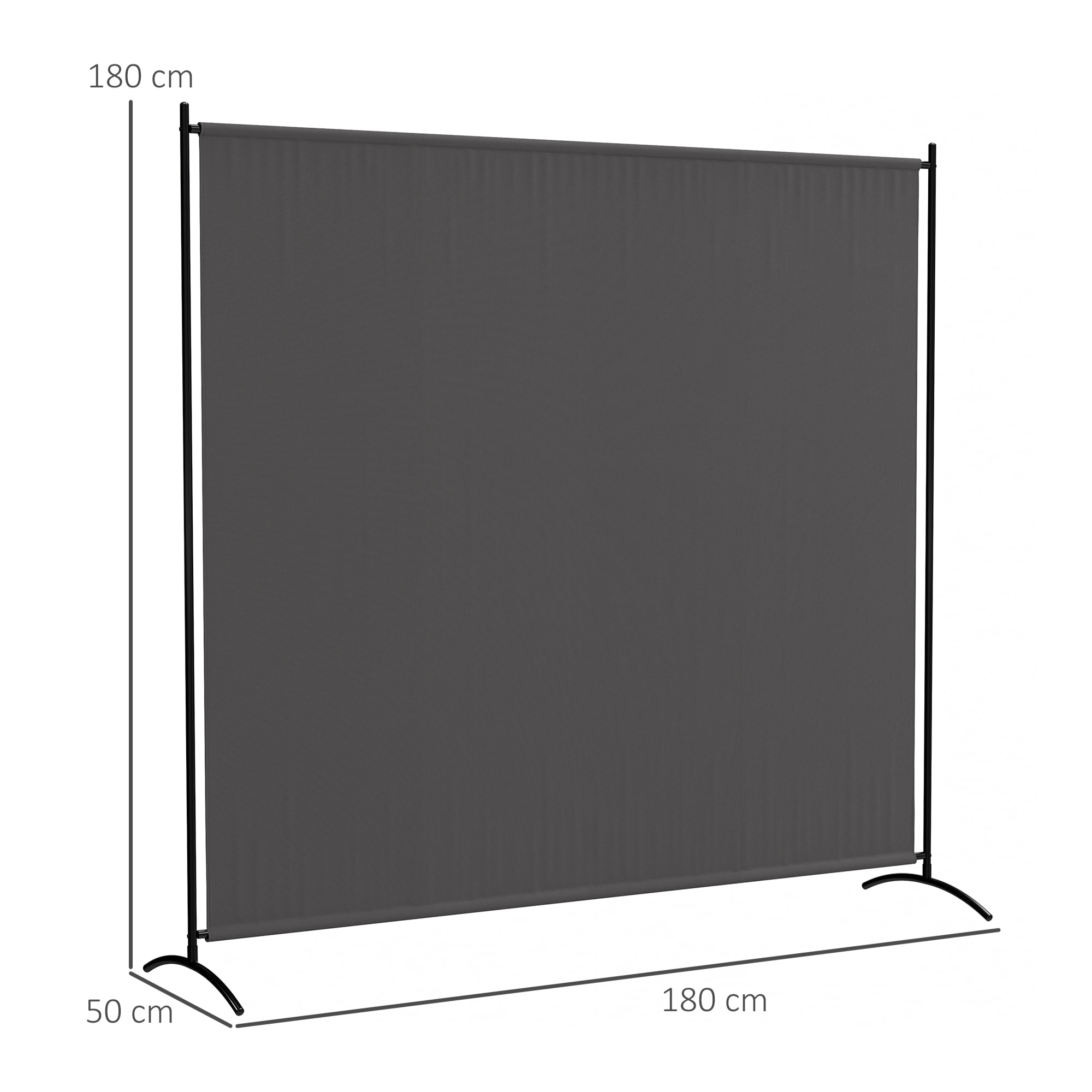 Paravent Extérieur à Panneau Unique, Séparateur de Pièce de 180H cm avec Protection UV30+, Panneau Brise-Vue avec Base Stable pour Intérieur et Extérieur, Gris Foncé