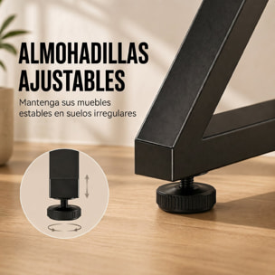 Patas de Mesa de Acero, Juego de 2 Patas en Forma de X para Muebles Industriales con Almohadillas Ajustables y Tornillos para Mesa de Comedor, Banco, 60x10x72 cm, Negro
