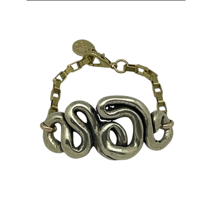 Pulsera Enredo en dorado y cadena