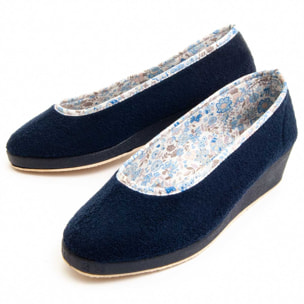 Slippers de Cuña - Azul - Altura: 4 cm