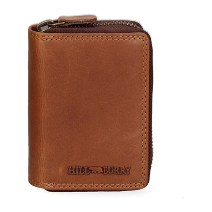 Portafoglio uomo in vera pelle - Modello Zenitho Elite - Con zip - 8.0 x 10.0 x 3.0 cm