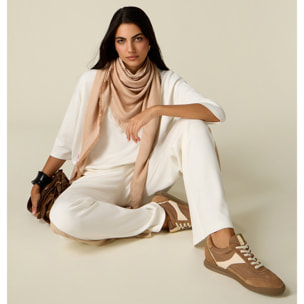 Oltre - Pantaloni joggers con banda laterale - Bianco