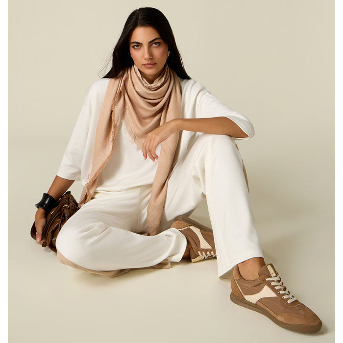 Oltre - Pantaloni joggers con banda laterale - Bianco