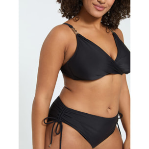 Fiorella Rubino - Bikini cruzado con detalle joya - Negro