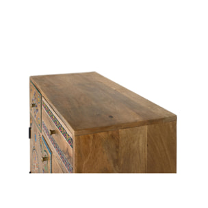 Muebles Auxiliare de Madera de Mango, Mdf 61 Cm Estilo Boho Ethnic